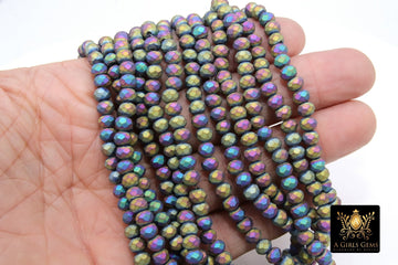 Titanium Crystal Beads, Faceted Purple Blue Matte Crystal Rondelle Rainbow Jewelry Beads